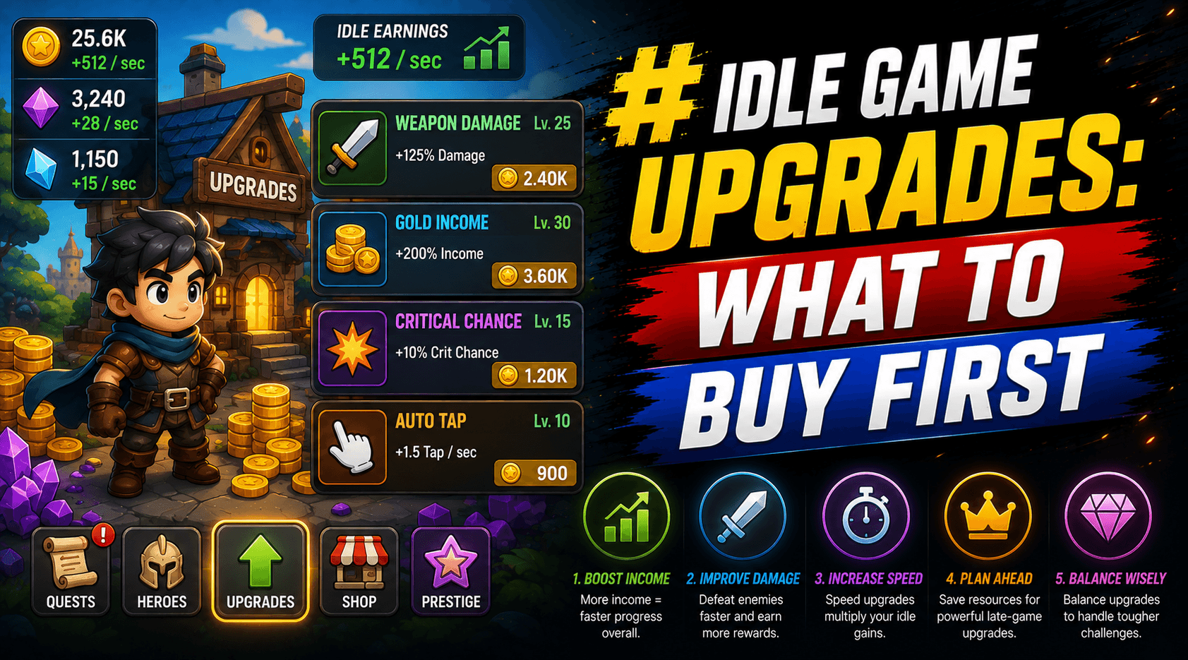 Idle Game Upgrades: What to Buy First